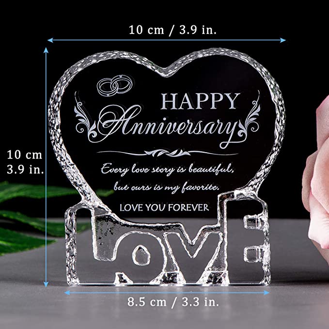 YWHL Gifts for Boyfriend from Girlfriend Romantic I Love You Gifts for Him,  to My Boyfriend Crystal Keepsakes Anniversary Birthday Christmas Valentine